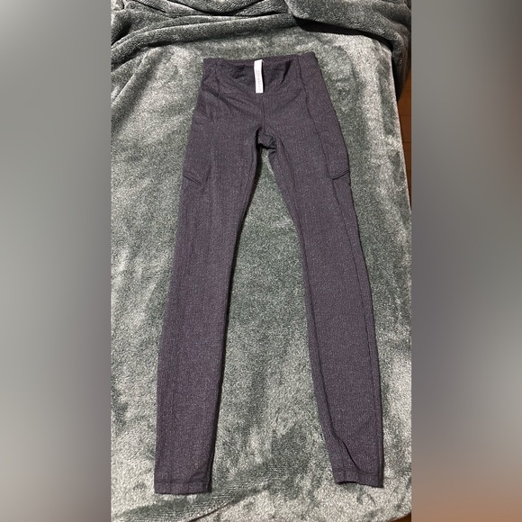 Lululemon Speed Up Tight Women’s 2 Blue Gray Variegated Knit Power Legging - Picture 1 of 4